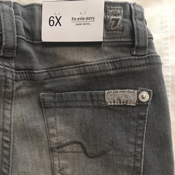 Grey 7 For All Mankind Girl Super Skinny Jeans 6x - Picture 7 of 8